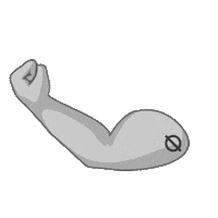 MSQLN emoji flexing biceps black white Sticker