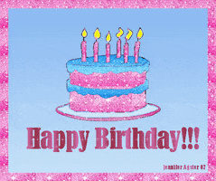 happy birthday glittery GIF