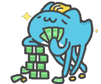 cat money Sticker by Capoo