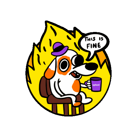 wesploot dog coffee fire puppy Sticker