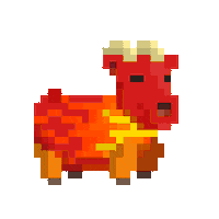 subpixel red ready goat flame Sticker