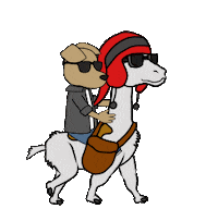 Melmoth_Azul perro llama caminata melmoth azul Sticker