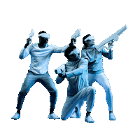 SandboxVR logo rainbow team robot Sticker