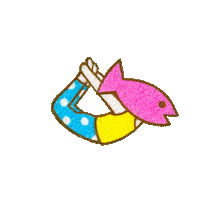 Happy Fish Sticker by Naoshi