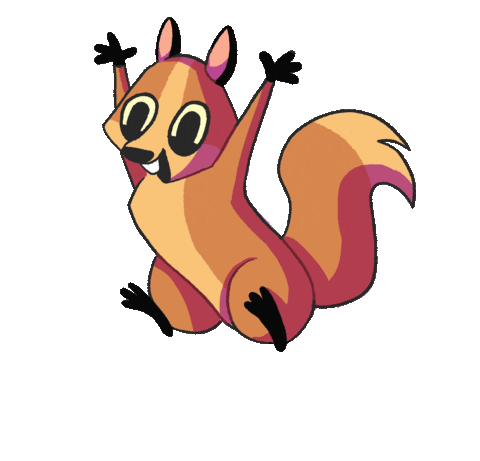 laurukio giphyupload happy jump squirrel Sticker