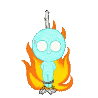 Fire Burn Sticker