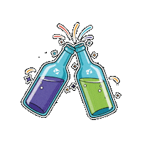 Cheers Bottle Sticker by Vitro