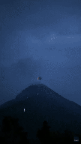 Footage Captures Lightning Above Erupting Volcano