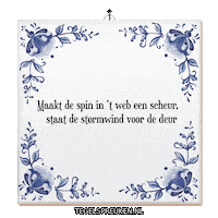 Spin Spanning Sticker by Tegelspreuken.nl