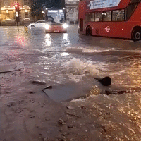 Burst Water Pipe Transforms London's Bow Road Into 'Pond'