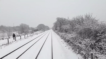 Rail Conductor Records Snow-Covered Tracks as Yellow Weather Warning Issued for Northern England