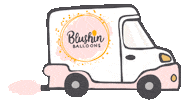 BlushinBalloons party birthday delivery truck Sticker