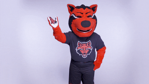 Waving Red Wolves GIF by Arkansas State University