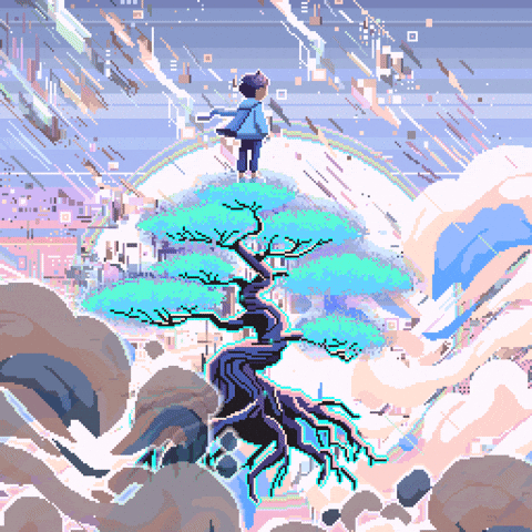 Sachcoothearty pixelart sun power sky GIF