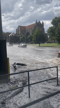 Cars Drive Through 'Raging' Water as Flash Flood Warnings Issued in Denver