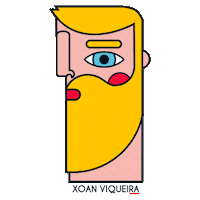 Beard Illustrator Sticker by Xoan Viqueira