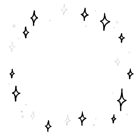 steph_fireflyatelier black and white stars magic circle Sticker