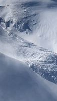Mesmerising View of Controlled Avalanche Captured From Above