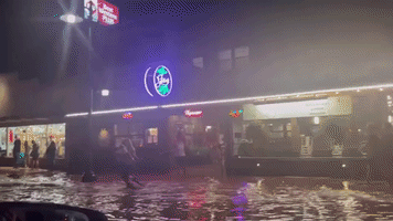 Streets Submerged in Floodwater After Heavy Rainfall in Utah