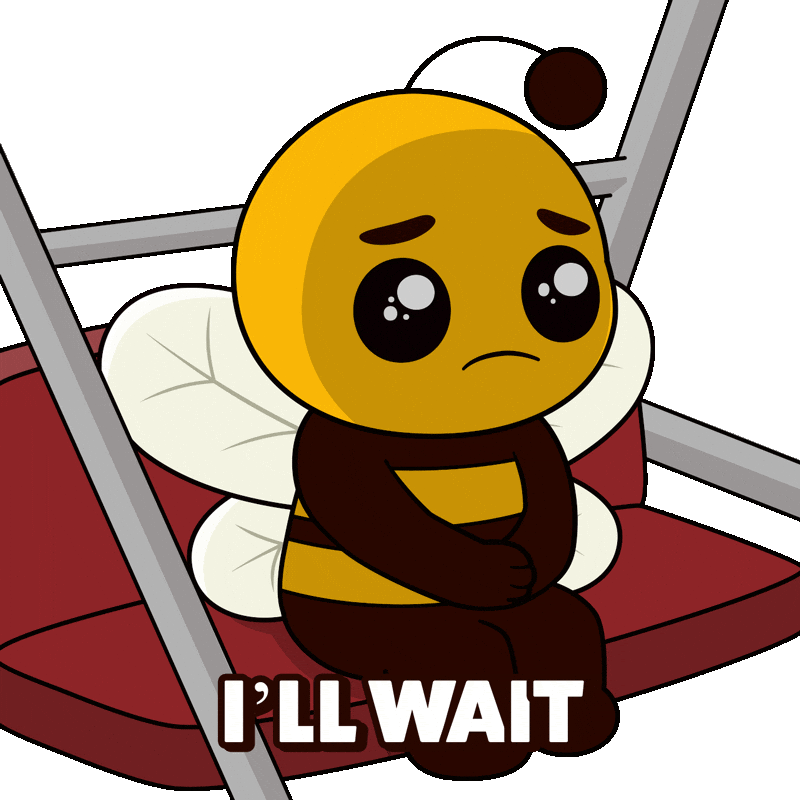 Miss You Waiting Sticker by Plan Bee Studios