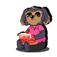 Happy Birthday Eating Sticker by BoDoggos