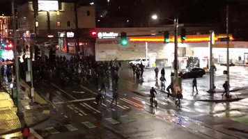 Anti-Racism Protesters March in Seattle on Election Night
