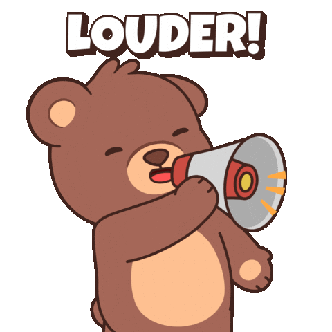 Say It Louder Teddy Bear Sticker by BEARISH