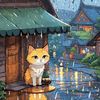 EsraEdits cat cute rain esra ai edits GIF
