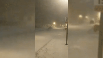 Blowing Snow Makes for Poor Visibility in Michigan