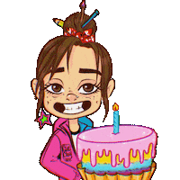 Happy Birthday Cartoon Sticker