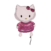 Sketchoks cat kitty hellokitty baloon Sticker