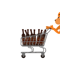 Isun_art dog friday shopping wine Sticker