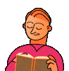 erklaervideo-animation man book reading flying pages Sticker