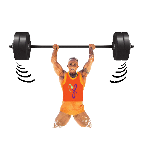 JaneenMuscleCoach pose barbell weight lifting strength training Sticker