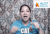 cat total physical response GIF by ALO7.com