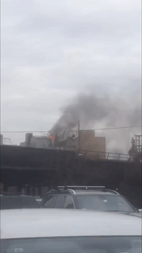 Smoke Billows from Chicago Chocolate Factory Fire