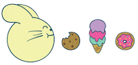 fatrabbitfarm hungry yummy eating bunny Sticker
