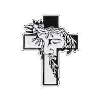 pinnedpins jesus christian cross pin Sticker
