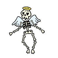 mogl sad angel skull sorry Sticker