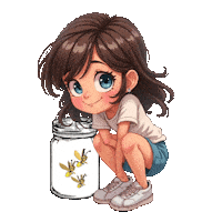 Boys Girls Fireflies Sticker