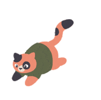 ruillu cat illustration cats run Sticker