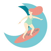 Surf Allaitement Sticker by MintyWendy