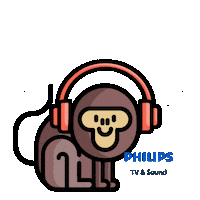 Monkey Headphones Sticker by Philips TV & Sound