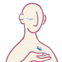 Floating Hand Made Sticker by Novo Amor
