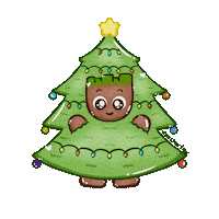 Happy Christmas Tree Sticker