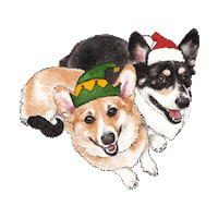 Santa Dog Christmas Sticker