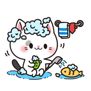cat bathing Sticker