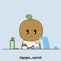 popo_carrot water face morning splash GIF