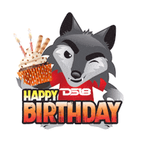 Happy Birthday Wolf Sticker by DS18