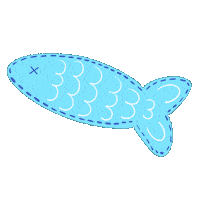 Blue Fish Swimming Sticker